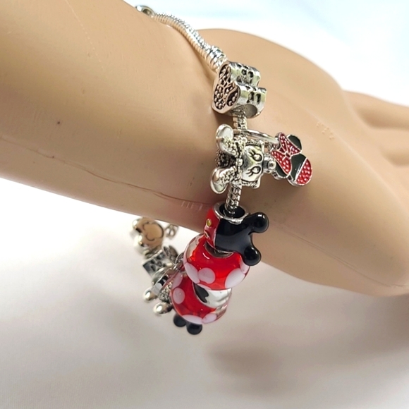 DISNEY Mickey Minnie Mouse Charm Bracelet - Picture 7 of 15